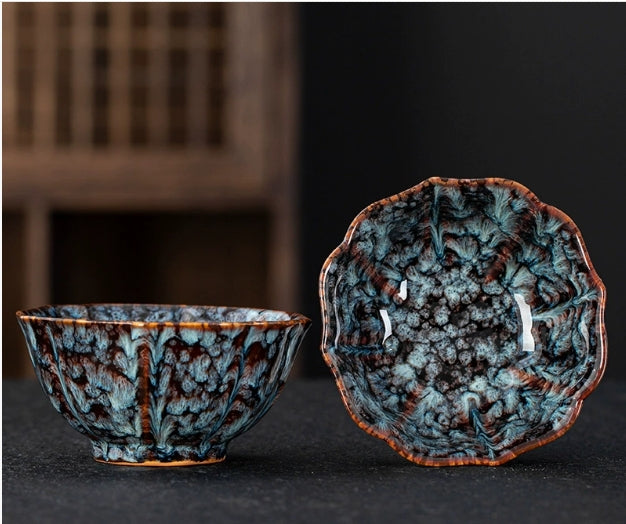 Handmade Ceramic Cup with Natural Gemstone Glaze β One of a Kind